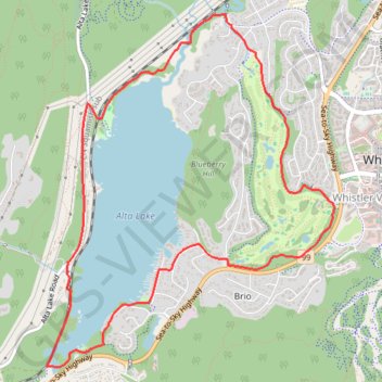 Trace GPS Whistler - Alta Lake, itinéraire, parcours