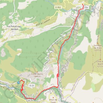 Trace GPS Les gorges du Verdon, itinéraire, parcours