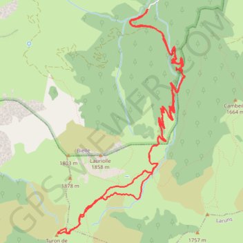 Trace GPS Cabane du Bourdiou d'Aspeigt au Signal du Braca, itinéraire, parcours