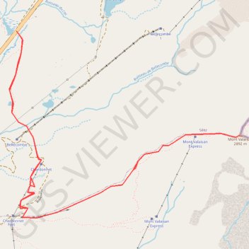 Trace GPS Mont Valezan à partir du Petit Saint Bernard, itinéraire, parcours
