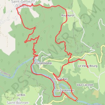 Trace GPS Les tours de Merle - Saint-Geniez-ô-Merle, itinéraire, parcours