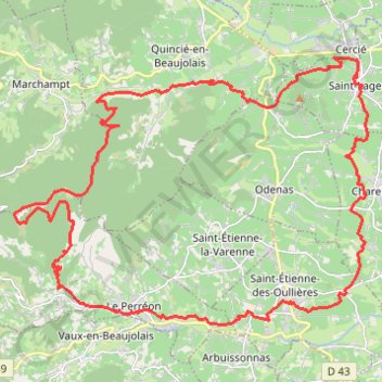Trace GPS Trans Beaujolais - Le Perréon, itinéraire, parcours