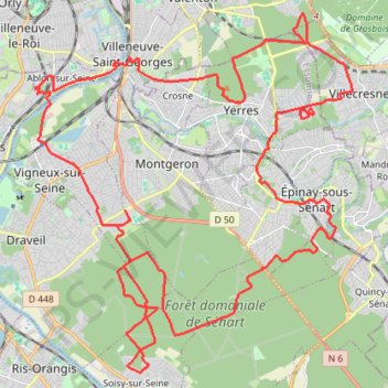 Trace GPS Ablon#Sénart#Yerres, itinéraire, parcours