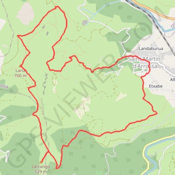 Trace GPS Le circuit de Larla depuis St Martin d'Arrossa, itinéraire, parcours