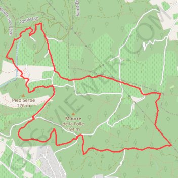 Trace GPS Fontaine du renard - La Rouvière, itinéraire, parcours