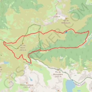 Trace GPS Le Col de Baran depuis le Chiroulet, itinéraire, parcours