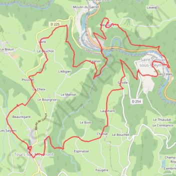 Trace GPS Saint-Gervais-sous-Meymont, itinéraire, parcours