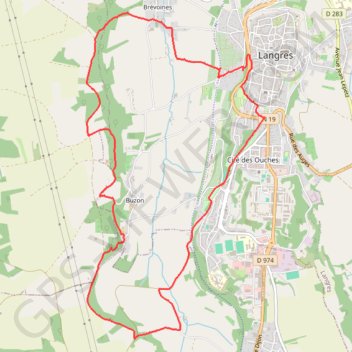 Trace GPS Langres voies romaines, itinéraire, parcours