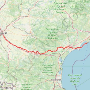 Trace GPS Canal du Midi, itinéraire, parcours