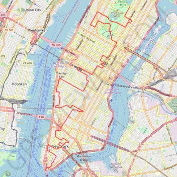 Trace GPS Walk in Manhattan, itinéraire, parcours