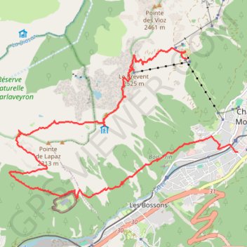 Trace GPS Du Brévent à l'aiguillette des Houches, itinéraire, parcours