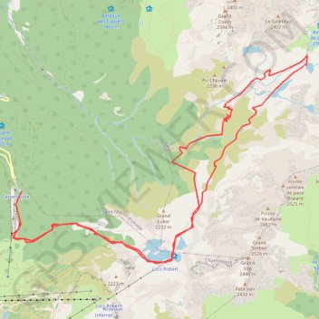 Trace GPS Chamrousse lac Robert et lac Bernard, itinéraire, parcours