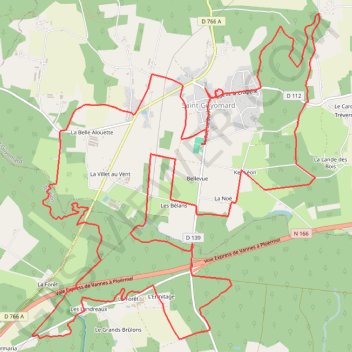 Trace GPS Randonnée à Saint-Guyomard, itinéraire, parcours