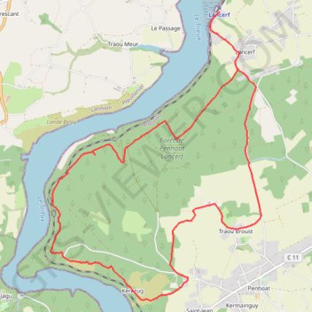 Trace GPS Autour de Lancerf, itinéraire, parcours