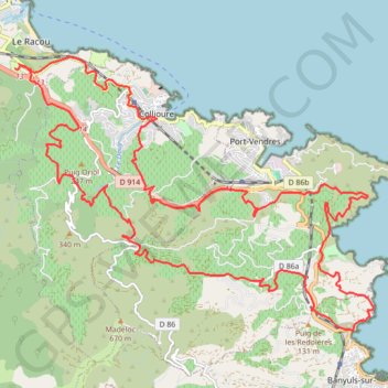 Trace GPS Argelès - Banyuls - 16902 - UtagawaVTT.com, itinéraire, parcours