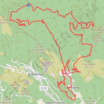 Trace GPS Rando Camplong, itinéraire, parcours