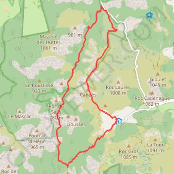 Trace GPS Caroux-Gorges Heric, itinéraire, parcours