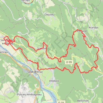 Trace GPS Saint-Sorlin-en-Bugey Course à pied 42,31 km - 11 sept., itinéraire, parcours