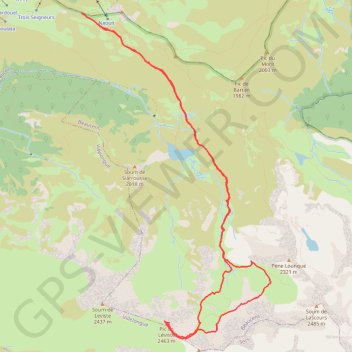Trace GPS Pic de Léviste depuis Hautacam, itinéraire, parcours