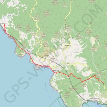 Trace GPS De Nostra Signora di Soviore à Framura, itinéraire, parcours