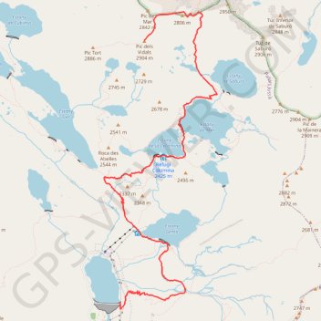 Trace GPS Barrage de Sallente - Pic dels Vidals, itinéraire, parcours
