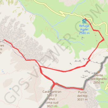 Trace GPS Pic de Caramatran - Pic de Punta dell'alp - Pointe des Sagnes longues, itinéraire, parcours