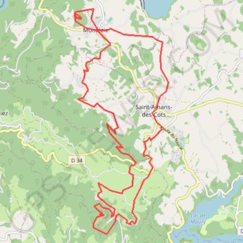 Trace GPS Saint Amans des Cots, itinéraire, parcours