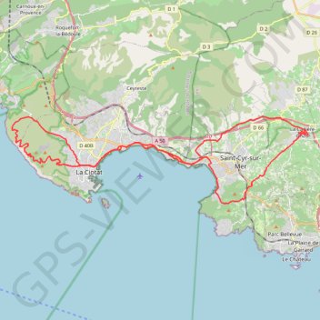 Trace GPS La Ciotat Route des Crêtes, itinéraire, parcours