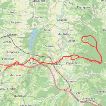 Trace GPS Angos - Bordes - Bois de Peyraube, itinéraire, parcours