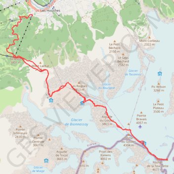Trace GPS Mont Blanc par la Voie Royale, itinéraire, parcours
