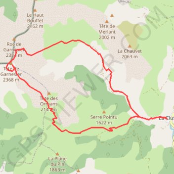 Trace GPS Tête de Garnesier via col de Corps, itinéraire, parcours
