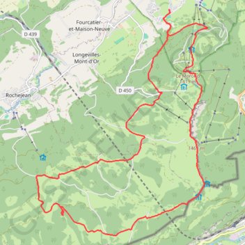 Trace GPS Métabief, le Mont d'Or, itinéraire, parcours