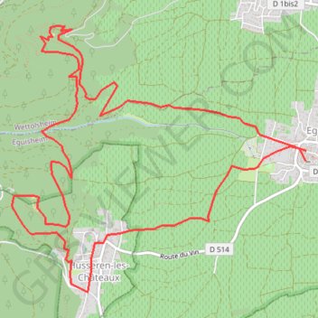 Trace GPS Eguisheim 3 chateaux, itinéraire, parcours
