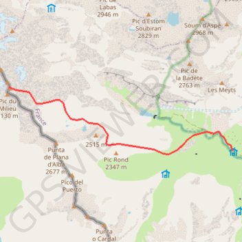 Trace GPS Route Pic du Grand Tapou, itinéraire, parcours