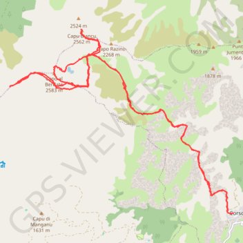 Trace GPS Verdatu et Biancu, itinéraire, parcours