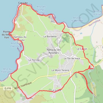 Trace GPS Cotentin, cap Lévi, itinéraire, parcours