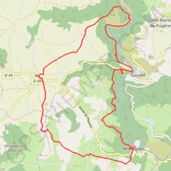 Trace GPS Châteaux d'Arlempdes et Beaufort, itinéraire, parcours