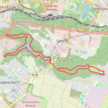 Trace GPS Autour des étangs de la Geneste et de la Minière, itinéraire, parcours