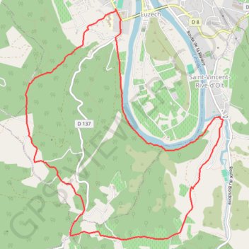 Trace GPS Luzech-Marcayrac, itinéraire, parcours