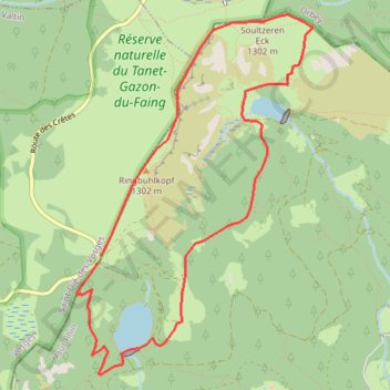 Trace GPS Le lac Vert et le lac des Truites, itinéraire, parcours