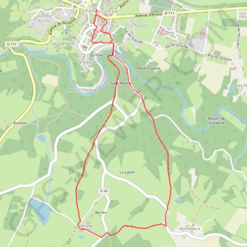 Trace GPS Sentier de Létrade - Châteauponsac, itinéraire, parcours