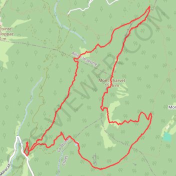 Trace GPS MONT CHARVET - CHALETS DUCREY - PRE RAVIER - COL DE MAROCAZ, itinéraire, parcours