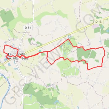 Trace GPS Circuit dans la campagne de La Chapelle aux Filtzméens, itinéraire, parcours