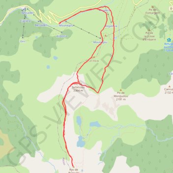 Trace GPS Roc de Bragues - Pic de Tarbésou, itinéraire, parcours