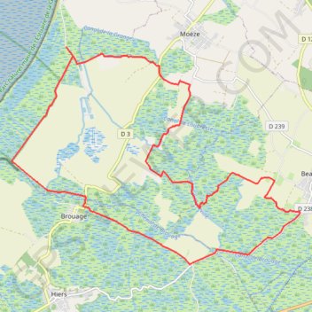 Trace GPS Parcours cyclable 11 : "De la réserve de Moëze au marais de Brouage" - 22 km, itinéraire, parcours