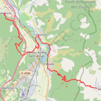Trace GPS Aubignosc - Mirabeau, itinéraire, parcours