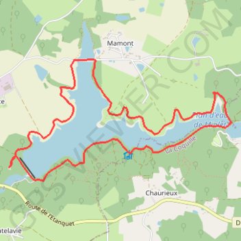 Trace GPS Tour de lac de Mialet, itinéraire, parcours