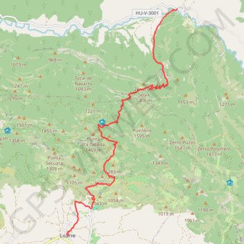 Trace GPS Traversée Loarre - Rasal, itinéraire, parcours