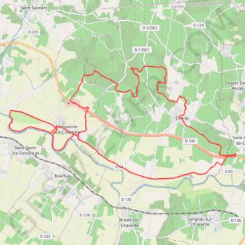 Trace GPS Dompierre Sur Charente 28 kms, itinéraire, parcours
