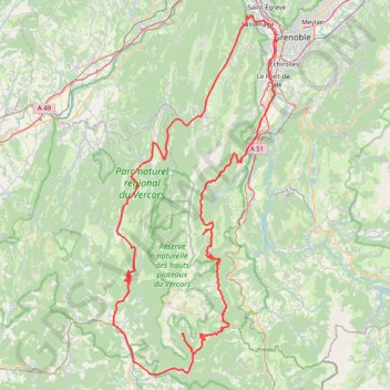 Trace GPS Tour du Vercors Oriental, itinéraire, parcours